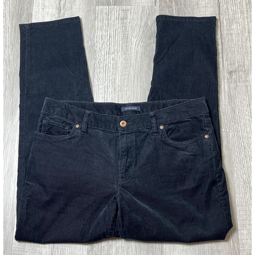 Lands' End Women's Fit 1 Corduroy Pants Black Size 10